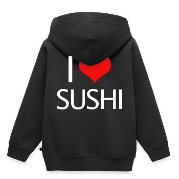 sushi - Sweat Premium à capuche enfant bio - noir - Dos - AI Model Kid Male (0cm)