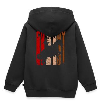 cow-boy - Sweat Premium à capuche enfant bio - noir - Dos - AI Model Kid Male (0cm)