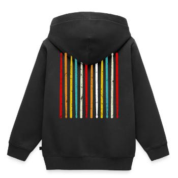Drumsticks - Kinder Premium Organic Hoodie - Schwarz - Hinten - AI Model Kid Male (0cm)