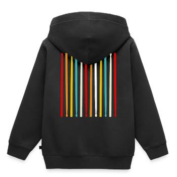 Drumsticks - Kinder Premium Organic Hoodie - Schwarz - Hinten - AI Model Kid Male (0cm)