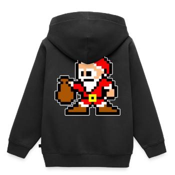 Noël Père Noël Père Noël Noël - Sweat Premium à capuche enfant bio - noir - Dos - AI Model Kid Male (0cm)