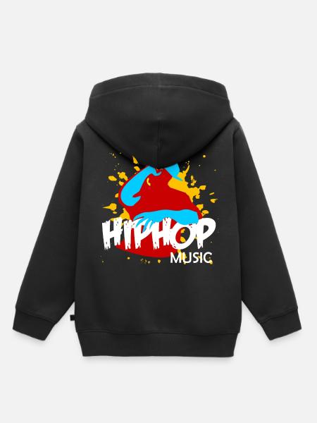 Hip hop - Sweat Premium à capuche enfant bio - noir