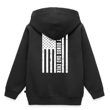Stiefvater - Kinder Premium Organic Hoodie - Schwarz - Hinten - AI Model Kid Male (0cm)