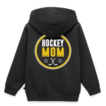 Maman de hockey Bâton de hockey Maman de hockey sur glace Maman - Sweat Premium à capuche enfant bio - noir - Dos - AI Model Kid Male (0cm)