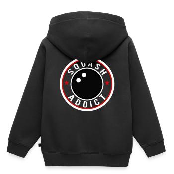 accro au squash - Sweat Premium à capuche enfant bio - noir - Dos - AI Model Kid Male (0cm)