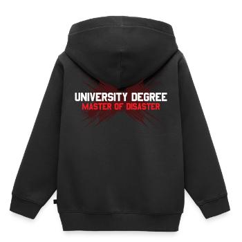 Master of Disaster Studium Lustiges Geschenk - Kinder Premium Organic Hoodie - Schwarz - Hinten - AI Model Kid Male (0cm)