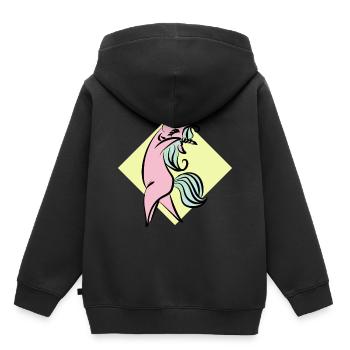 funny unicorn - Kids Premium Organic Hoodie - black - Back - AI Model Kid Male (0cm)