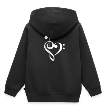 Heart Music Clef Bass Clef - Kids Premium Organic Hoodie - black - Back - AI Model Kid Male (0cm)