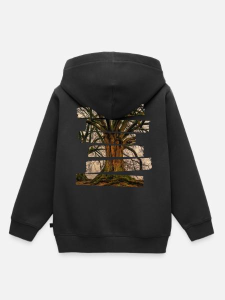 Arbre de vie paysage - Sweat Premium à capuche enfant bio - noir