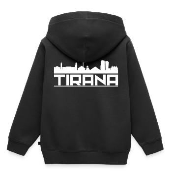 Albanie - Sweat Premium à capuche enfant bio - noir - Dos - AI Model Kid Male (0cm)