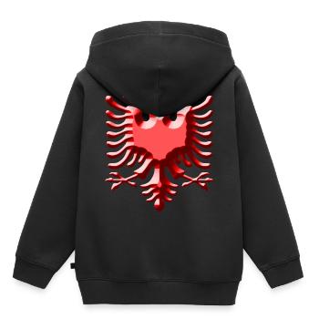 Albanie - Sweat Premium à capuche enfant bio - noir - Dos - AI Model Kid Male (0cm)