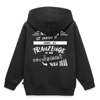 témoin fidèle - Sweat Premium à capuche enfant bio - noir - Dos - AI Model Kid Male (0cm)