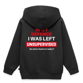 Paroles drôles - Sweat Premium à capuche enfant bio - noir - Dos - AI Model Kid Male (0cm)