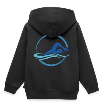 Swimming summer sun beach gift - Kids Premium Organic Hoodie - black - Back - AI Model Kid Male (0cm)