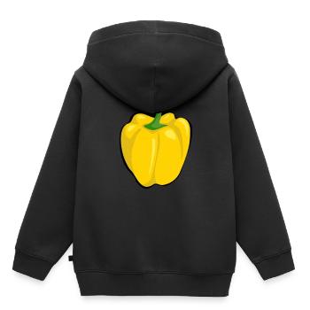 paprika pod légume gartem récolte salade de légumes - Sweat Premium à capuche enfant bio - noir - Dos - AI Model Kid Male (0cm)