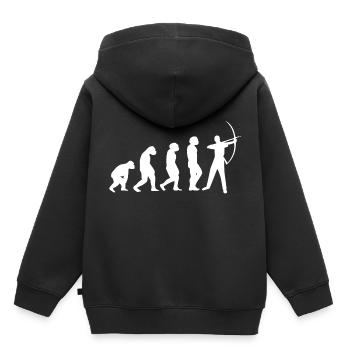 Evolution Archer Bow and Arrow - Kids Premium Organic Hoodie - black - Back - AI Model Kid Male (0cm)