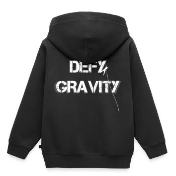 défier la gravité / escalade / randonnée - Sweat Premium à capuche enfant bio - noir - Dos - AI Model Kid Male (0cm)