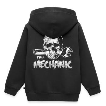 Mécanique Mécanique Mécanique Mécanique Travail du crâne - Sweat Premium à capuche enfant bio - noir - Dos - AI Model Kid Male (0cm)