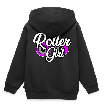 Rollschuhe Roller Girl Frauenpower Mädchenpower - Kinder Premium Organic Hoodie - Schwarz - Hinten - AI Model Kid Male (0cm)