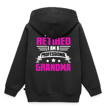 Großmutter Oma Grandma - Kinder Premium Organic Hoodie - Schwarz - Hinten - AI Model Kid Male (0cm)