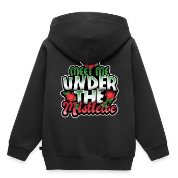 Mistelzweig Weihnachten Jesus Frohe - Kinder Premium Organic Hoodie - Schwarz - Hinten - AI Model Kid Male (0cm)