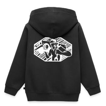 mechanic - Kids Premium Organic Hoodie - black - Back - AI Model Kid Male (0cm)
