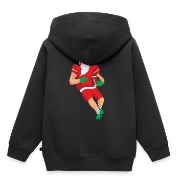 Joueur de football américain Père Noël Père Noël - Sweat Premium à capuche enfant bio - noir - Dos - AI Model Kid Male (0cm)