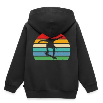 Skate Skate Skate Skate Skate Vintage - Sweat Premium à capuche enfant bio - noir - Dos - AI Model Kid Male (0cm)