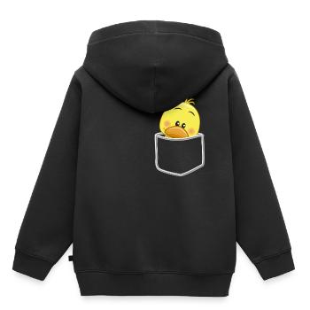 Ente Tasche - Stofftier, Plüschtier, Geschenk - Kinder Premium Organic Hoodie - Schwarz - Hinten - AI Model Kid Male (0cm)