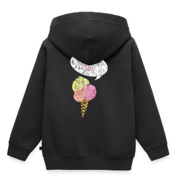 Crème glacée d’été Idée cadeau - Sweat Premium à capuche enfant bio - noir - Dos - AI Model Kid Male (0cm)