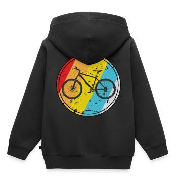 Vélo rétro vélo de montagne vélo - Sweat Premium à capuche enfant bio - noir - Dos - AI Model Kid Male (0cm)