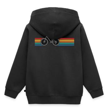 Vélo rétro vélo de montagne vélo - Sweat Premium à capuche enfant bio - noir - Dos - AI Model Kid Male (0cm)