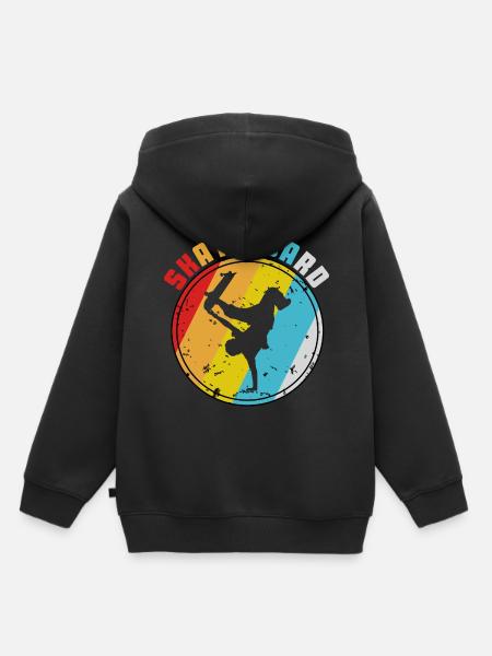 Retro Skateboard Skateboarder Skate Skater - Kinder Premium Organic Hoodie - Schwarz