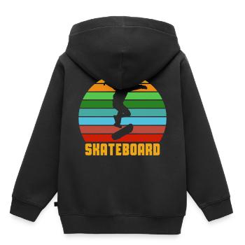Skateboard - Kinder Premium Organic Hoodie - Schwarz - Hinten - AI Model Kid Male (0cm)