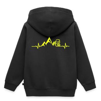 Battement de coeur de bicyclette - Sweat Premium à capuche enfant bio - noir - Dos - AI Model Kid Male (0cm)