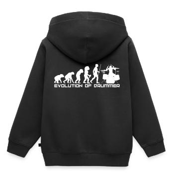 Développement de tambours Evolution Stone Age drum - Sweat Premium à capuche enfant bio - noir - Dos - AI Model Kid Male (0cm)