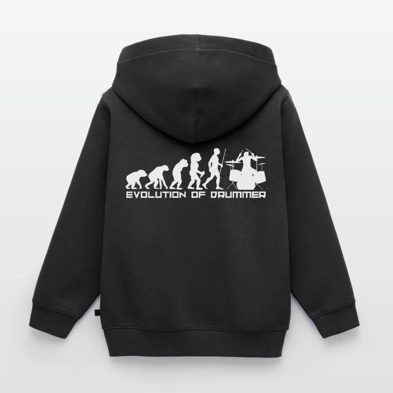 Drum development Evolution Stone Age drum Kids Premium Organic Hoodie