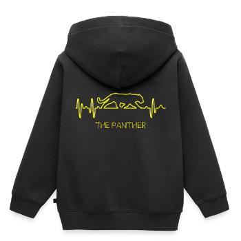 panthère - Sweat Premium à capuche enfant bio - noir - Dos - AI Model Kid Male (0cm)