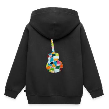 Guitare coloré hippie musique école de musique - Sweat Premium à capuche enfant bio - noir - Dos - AI Model Kid Male (0cm)