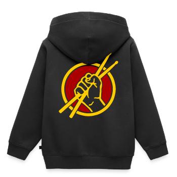 Drums - Kids Premium Organic Hoodie - black - Back - AI Model Kid Male (0cm)