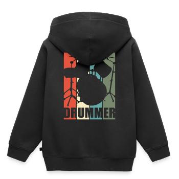 Drums - Kids Premium Organic Hoodie - black - Back - AI Model Kid Male (0cm)
