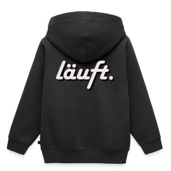 Männer Premium T-Shirt Läuft! - Kinder Premium Organic Hoodie - Schwarz - Hinten - AI Model Kid Male (0cm)