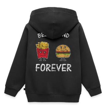Meilleur repas des amis - Sweat Premium à capuche enfant bio - noir - Dos - AI Model Kid Male (0cm)