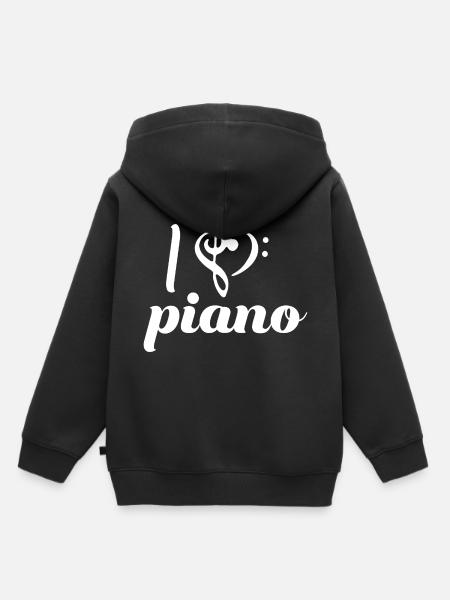 Klavier - Kinder Premium Organic Hoodie - Schwarz