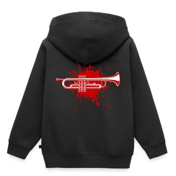 Trompette - Sweat Premium à capuche enfant bio - noir - Dos - AI Model Kid Male (0cm)
