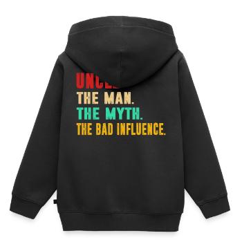 Sarcasme - Sweat Premium à capuche enfant bio - noir - Dos - AI Model Kid Male (0cm)