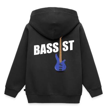 bassiste - Sweat Premium à capuche enfant bio - noir - Dos - AI Model Kid Male (0cm)