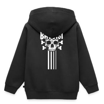 bassiste - Sweat Premium à capuche enfant bio - noir - Dos - AI Model Kid Male (0cm)