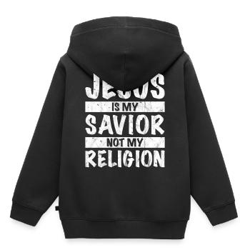 Jesus Is My Savior Not My Religion - Kids Premium Organic Hoodie - black - Back - AI Model Kid Male (0cm)