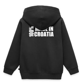 100% MADE IN CROATIA CROATIA ZAGREB CROATIAN - Kids Premium Organic Hoodie - black - Back - AI Model Kid Male (0cm)